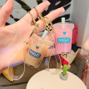 Lindo llavero de acrílico con forma de taza de té de burbujas, dije de bebida de té boba, llavero de botella de bebida líquida con perla de coco - Product Image 2
