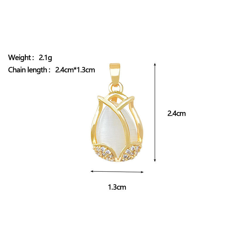 Pendentif DZE112 [Cuivre Micro-incrusté d'Or Vrai Électroplaqué]