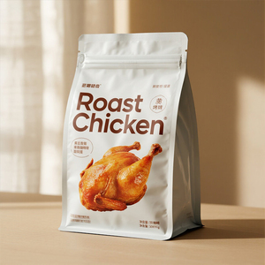 Bolsas de pollo asado de papel de aluminio Kraft con cremallera para microondas - Product Image 5