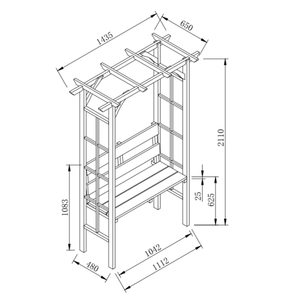 Jardín al aire libre de <span class=keywords><strong>madera</strong></span> decorativa arcos Arbour de <span class=keywords><strong>madera</strong></span> maciza Arbor moderno pérgola con silla - Product Image 5