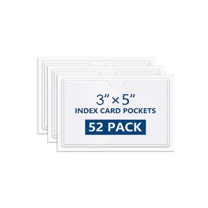 Bolsillos para tarjetas de índice autoadhesivos con parte superior abierta para cargar el tarjetero ideal para organizar y proteger sus tarjetas de índice
