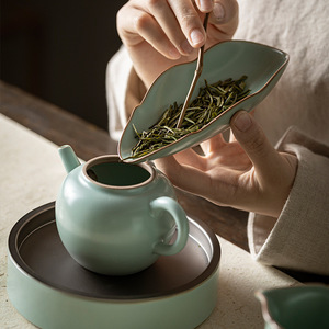 Ru Kiln Ceramic <b>Tea</b> Scoop Irregular Shape Porcelain <b>Tea</b> Ceremony Accessory Kung Fu <b>Tea</b> <b>Set</b> - Product Image 4