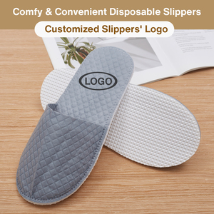 Chinelos Descartáveis Personalizados com Logo em Cinza, Antiderrapantes e Respiráveis para Spa, Quartos de Hotel e Viagens - Product Image 2