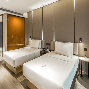 ชุดเฟอร์นิเจอร์ห้องนอนโรงแรมแบบกำหนดเองได้ทันสมัยโครงไม้หัวเตียงและ nightstanding เตียงเดี่ยวขนาดคิงไซส์และที่นอน - Product Image 3