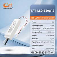 Alimentation d'urgence LED 50W avec batterie LiFePO4 12,8V, autonomie 60-180 min, certifiée CE RoHS, courant constant AC85-265V