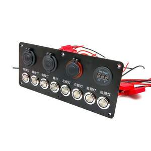 Voltmètre de charge de panneau d'interrupteur de voiture 6 gangs personnalisé lumière rouge ou bleue pré-câblé en surface pour remorque rv pièces <span class=keywords><strong>ambulance</strong></span> - Product Image 4