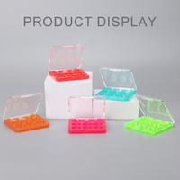 Palette de fards à paupières transparente ronde de 9 couleurs, étui en plastique pour outils de maquillage