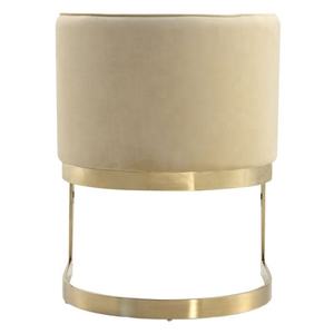 Siège de salle à manger en velours, cadre en acier inoxydable, plaqué <span class=keywords><strong>or</strong></span>, chaise <span class=keywords><strong>beige</strong></span>, base en acier inoxydable, couleur claire - Product Image 5