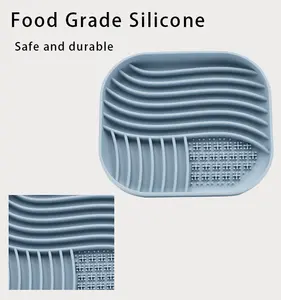 Nuevo diseño, plato de silicona de grado alimenticio, cuenco redondo de rompecabezas, plato para comer lento, comedero lento para perros Rainbow