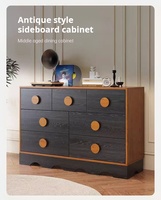 Meuble TV et table basse de style vintage français, armoire de rangement, design du milieu du siècle, bois massif, respectueux de l'environnement, convient aux téléviseurs de 55 à 59 pouces