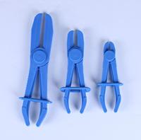 Lot de 3 pinces à sertir en plastique bleu, coudées à 90° pour conduites de frein/carburant/gaz de voiture, pinces à pincer droites