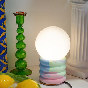 Molde de goma para lámpara de mesa apilable <span class=keywords><strong>Jesmonite</strong></span>, decoración creativa para mesa, accesorios flexibles para hacer soportes de lámpara de hormigón hechos a mano - Product Image 1