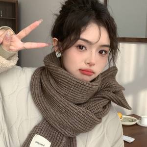 Bufanda de punto de algodón para mujer al por mayor - Bufanda corta, cálida, gruesa, duradera y ligera de color liso, a la moda y fácil de combinar - Product Image 4