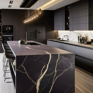 Ensemble de Meubles de Cuisine de Luxe de Haute Qualité en Noyer Massif avec Carcasse en Inox et Îlot, Conception pour Constructeur de Villa - Product Image 2