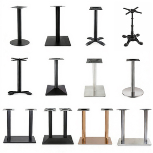 वाणिज्यिक ग्रेड भारी शुल्क आधुनिक स्टेनलेस स्टील ब्लैक आयरन रेस्तरां भोजन कॉफी दुकान फर्नीचर हार्डवेयर टेबल बेस - Product Image 1