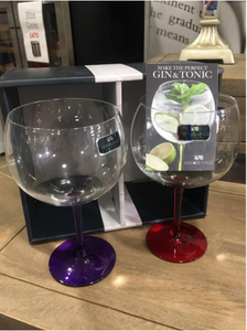 Venta al por <span class=keywords><strong>mayor</strong></span> logotipo personalizado de color rojo copa de vidrio de vino Globo y tónico gin gafas - Product Image 2