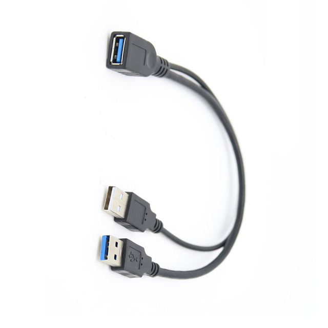 USB 3.0 Splitter Cable Male to Dual USB a Female Jack Y Hub USB Splitter Charger & Data Transfer Extension Cable