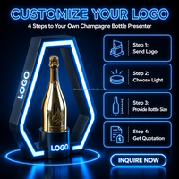 Expositor de Botellas de Licor con Iluminación LED, Diseño Poligonal Personalizado con Logotipo, para Servicio VIP, Presentador de Botellas de Champán