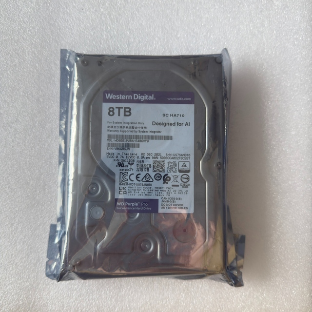 SC HA710 WD8001PURX-64B6VY0 8TB Purple Hard Drive 3.5-inch SATA, for Servers, NAS, Storage Arrays, Monitoring WD82PURX