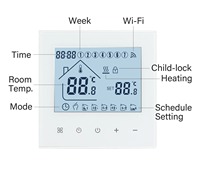 Termostato con Pantalla Táctil Wifi, Programable Semanalmente, para Calefacción por Suelo Radiante Eléctrico Hidrónico y Sistema de Caldera Central, Kit para Hogar y Hotel