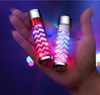 Briquet à gaz classique en métal, rechargeable, coupe-vent, avec allumage LED rouge, pour fêtes et cigarettes - Vente en gros