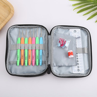 Ensemble de crochets à crochet avec étui, kits de crochet ergonomiques en aluminium pour débutants, aiguilles à crochet à prise souple avec accessoires de crochet