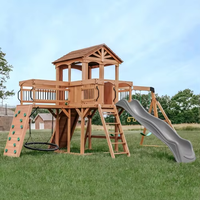 Équipements de jeux d'extérieur pour enfants, tunnel en bois, toboggan et installations de jeux de jardin pour aire de jeux