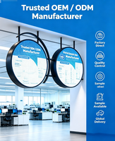 Écran LED rond personnalisé, logo de marque, signalisation numérique avec écran circulaire LED double face pour extérieur/intérieur pour les entreprises