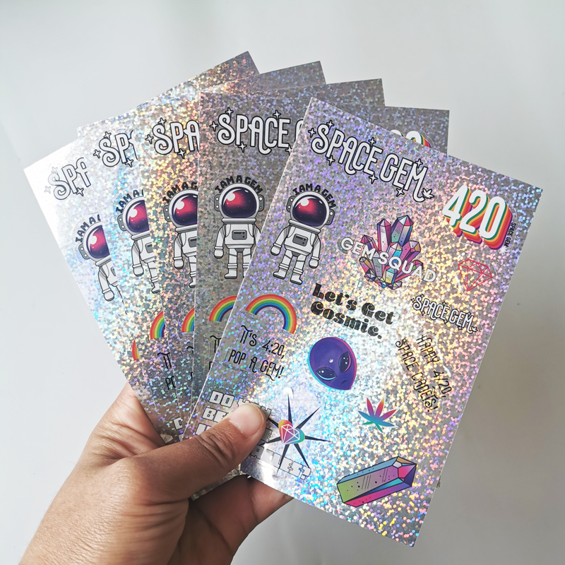 foglio di adesivi glitterati
