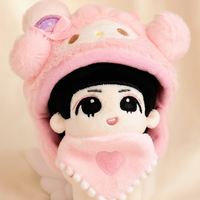 Peluche personnalisée de 10 cm, poupée rose à capuche avec étoile, jouet en peluche mignon, vente en gros