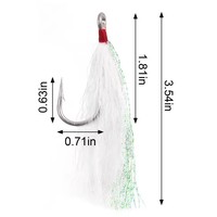 Hameçons de pêche Bucktail Teasers en acier inoxydable et leurres à queue de cerf, montages de leurres Buck Tail Jig pour la pêche au silure et au black-bass