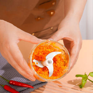 <span class=keywords><strong>Mini</strong></span> <span class=keywords><strong>Hachoir</strong></span> Électrique Multifonctionnel pour Ail et Légumes, Mixeur, Robot Culinaire Rechargeable pour Aliments Complémentaires - Product Image 4