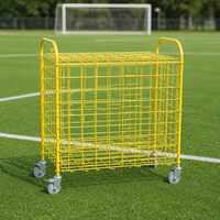 Chariot de rangement en fil métallique pour ballons de football, avec roues mobiles, démontable, logo personnalisé pour équipement scolaire/salle de sport/stade
