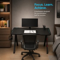 Table de jeu extensible Aor Esports avec pieds en métal, surface en bois, refroidissement, éclairage LED RGB, compatible PC, facile à transporter, modèle CE