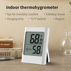 デジタルルーム屋内温度計湿度計温度湿度レコーダー温度-マグネットコンフォートレベル付き湿度計