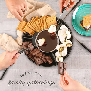 Plateaux <span class=keywords><strong>de</strong></span> service détachables <span class=keywords><strong>de</strong></span> contrôle <span class=keywords><strong>de</strong></span> température domestique le moins cher ensemble <span class=keywords><strong>de</strong></span> marmites à <span class=keywords><strong>fondue</strong></span> électrique au fromage au chocolat avec 2 fourchettes à rôtir - Product Image 6