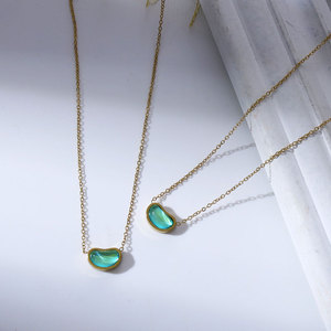 สร้อยคอสแตนเลสสตีล 316L ชุบทอง 14k 18k แบบมินิมอลสั่งทำได้สำหรับผู้หญิง ขายส่ง - Product Image 1