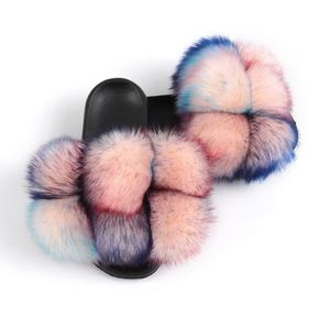 <span class=keywords><strong>Fausse</strong></span> <span class=keywords><strong>fourrure</strong></span> de couleur mélangée pour femmes pour pantoufles avec augmentation de la hauteur et fond mou vente en gros <span class=keywords><strong>fausse</strong></span> <span class=keywords><strong>fourrure</strong></span> Pom Pom Slide Sippers - Product Image 1