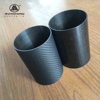 Pipa Serat Karbon Diameter Besar 50mm 100mm 3K Plain Matte Rigid Structural untuk Tiang Kamera