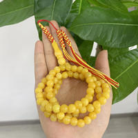 Bracelets de perles prière artisanat du patrimoine arabe 99 perles coeur de poulet jaune musulman Tasbih Bracelet chapelet à double usage