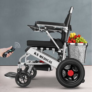 Fauteuil roulant électrique pliable léger KSM-601 avec dossier inclinable manuel, batterie au lithium portable - Product Image 6