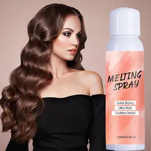 Custom Label Firm Hold Hair Glue Spray For Lace Wigs Melting Spray For Closure Wigs Adhesive Transparent