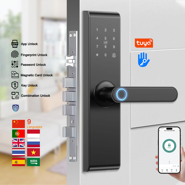 YiTechE Smart Lock Manufacturer WiFi Tuya TTLock APP Control Password Digital Code Fingerprint Intelligent Door Lock for Home