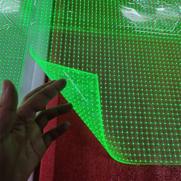 Indoor/Outdoor Flexible Transparent LED Screen Glass Film Crystal LED Display Adhesive LED Screen