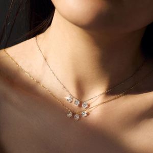 ผู้จัดจำหน่ายเครื่องประดับดีแลม สร้อยคอแบบโซ่เคลือบทองคำขาว 14K ไม่หมอง ขนาด 4 มม. 5 มม. 6 มม. ประดับด้วยวงกลมเซอร์โคเนีย 5A พร้อมพู่ห้อย - Product Image 3