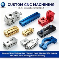 Bloc de collecteur pneumatique robotique en aluminium 6063, usiné avec précision, pour système de distribution de fluide de cobot, pour la réduction du stress