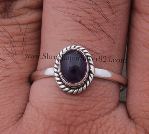 <b>Middle</b> <b>Finger</b> Amethyst Gemstone wedding ring cute unique design ring sterling silver stone ring - Product Image 3
