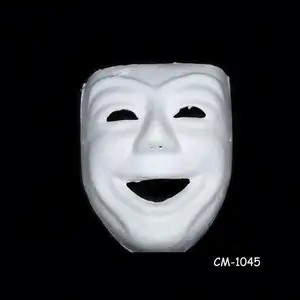 China CM-1045 Face Mask Trading Wholesale High Quality White Halloween Paper Mask For Decoration