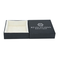 Boîte cadeau de luxe pour bijoux et montres, 2 pièces, personnalisée, en papier texturé, doublure en velours, carton rigide avec couvercle et base en feuille d'argent