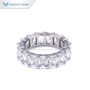 Anillo de eternidad Tianyu de lujo, plata S925 con circonitas, estilo moderno y glamuroso para aniversario y uso diario. - Product Image 3